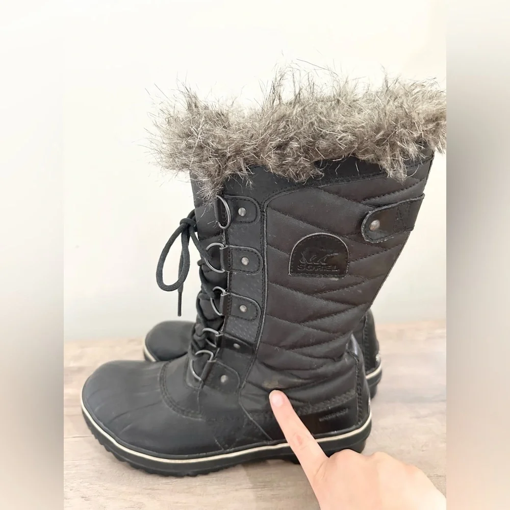 SOREL Womens BLACK TOFINO II Waterproof Winter Snow BOOTS US 8
